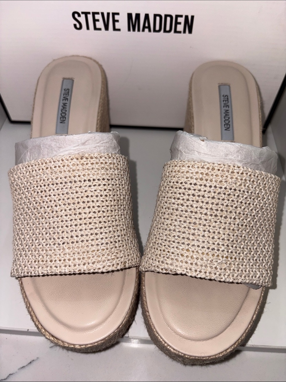 Steve Madden Trippy Natural Woven platform